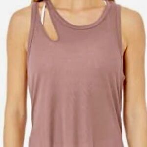Alo Yoga Ribbed Cutout Tank Top Mauve Brown Sleeveless Athletic Top
